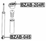 BZAB-204R - REAR STRUT MOUNT BUSHING