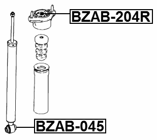 BZAB-204R - REAR STRUT MOUNT BUSHING