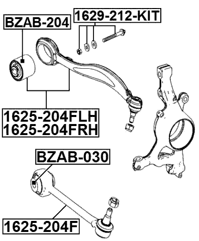 BZAB-204 - BUSHING, FRONT LOWER CONTROL ARM (HYDRO)