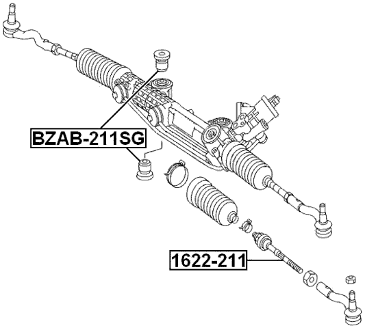 BZAB-211SG - STEERING RACK BUSHING