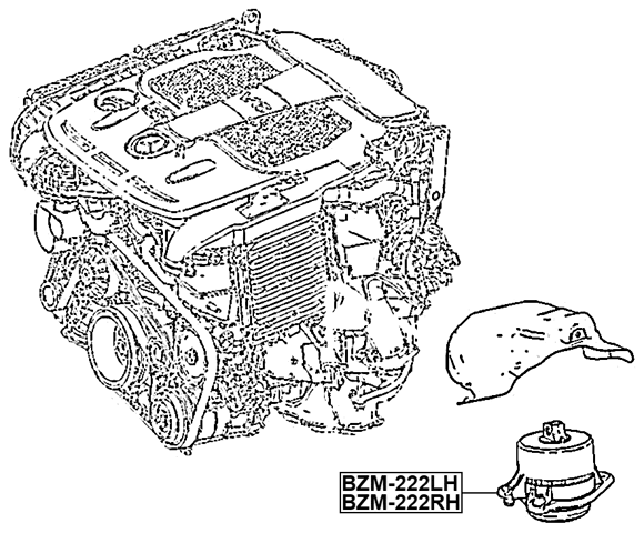 BZM-222LH - LEFT ENGINE MOUNT (HYDRO)