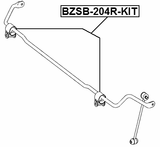 BZSB-204R-KIT - REAR STABILIZER BAR BUSH KIT D19