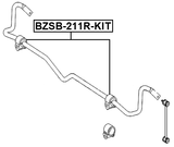 BZSB-211R-KIT - REAR STABILIZER BAR BUSH KIT D16