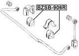 BZSB-906R - REAR STABILIZER BAR BUSH D33