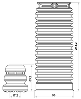 BZSHB-246F-KIT - BOOT WITH JOUNCE BUMPER FRONT SHOCK ABSORBER KIT