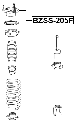 BZSS-205F - FRONT SHOCK ABSORBER MOUNTING (WITH SHOCK ABSORBER BEARING, WITH SPRING SEAT)