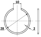 CC-1-28X2 - RETAINING RING 28X2