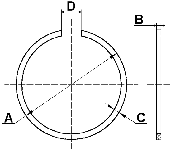 CC-2-28X2-PCS5 - RETAINING RING PCS 5
