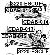 CDAB-015 - BUSHING, FRONT UPPER CONTROL ARM