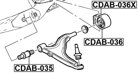 CDAB-036X - REAR BUSHING WITHOUT BRACKET, FRONT CONTROL ARM
