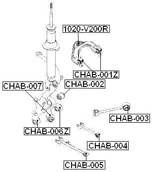 CHAB-001Z - BUSHING, REAR UPPER CONTROL ARM