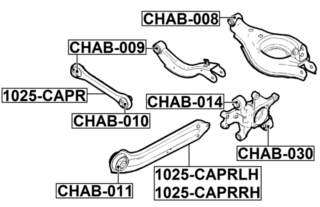 CHAB-030 - REAR KNUCKLE LOWER BUSHING