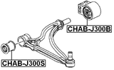 CHAB-J300S - FRONT BUSHING, FRONT CONTROL ARM