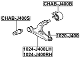 CHAB-J400B - REAR BUSHING, FRONT CONTROL ARM