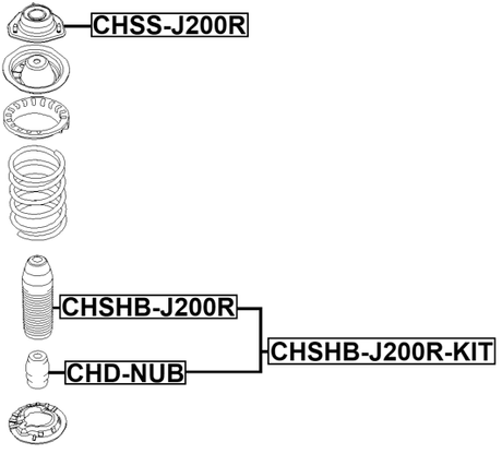 CHSHB-J200R-KIT - BOOT WITH JOUNCE BUMPER REAR SHOCK ABSORBER KIT