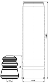 CHSHB-J300R-KIT - BOOT WITH JOUNCE BUMPER REAR SHOCK ABSORBER KIT (SET FOR TWO SIDES)