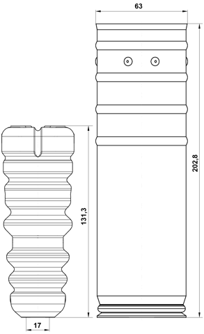CHSHB-T300R-KIT - BOOT WITH JOUNCE BUMPER REAR SHOCK ABSORBER KIT