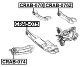 CRAB-076Z - FLOATING BUSHING, REAR TRANSVERSAL ROD