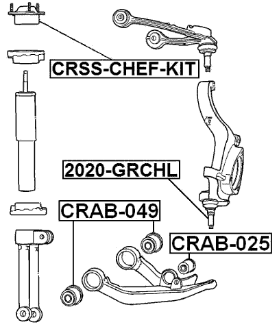 CRSS-CHEF-KIT - FRONT SHOCK ABSORBER MOUNTING, REPAIR KIT