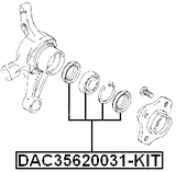 DAC35620031-KIT - REAR WHEEL BEARING REPAIR KIT 35X61.8X31
