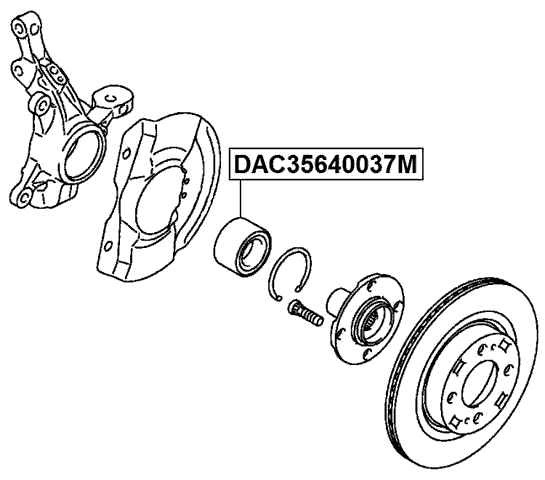 DAC35640037M - FRONT WHEEL BEARING 35X64X37
