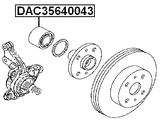 DAC35640043 - FRONT WHEEL BEARING 35X64X43