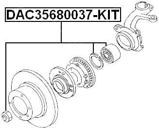 DAC35680037-KIT - FRONT WHEEL BEARING REPAIR KIT 35X68X37