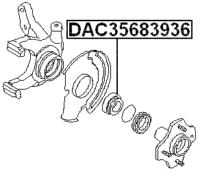 DAC35683936 - FRONT WHEEL BEARING 35X68X39X36