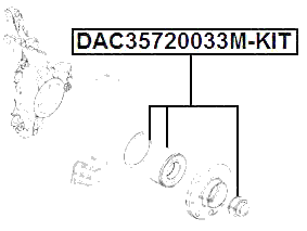 DAC35720033M-KIT - FRONT WHEEL BEARING REPAIR KIT 35X72X33X33