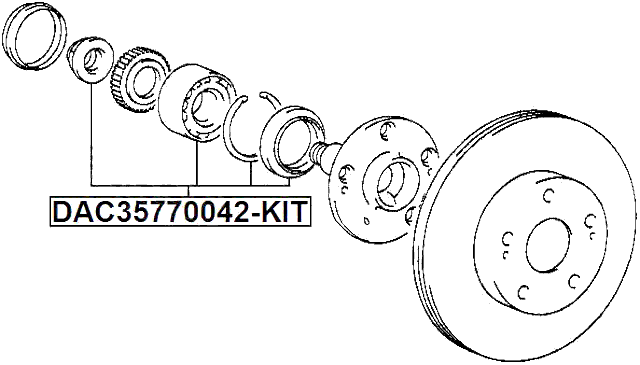 DAC35770042-KIT - FRONT WHEEL BEARING 35X77X42