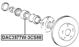 DAC3577W-3CS80 - FRONT WHEEL BEARING 35X77X42