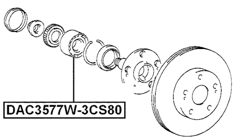 DAC3577W-3CS80 - FRONT WHEEL BEARING 35X77X42