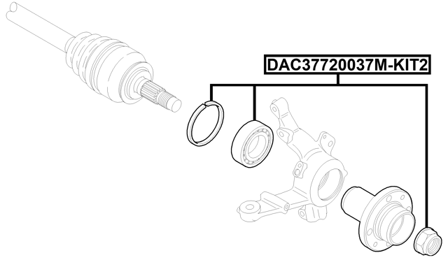 DAC37720037M-KIT2 - FRONT WHEEL BEARING REPAIR KIT 37X72X37