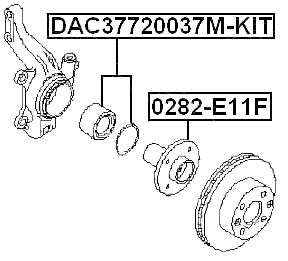 DAC37720037M-KIT - FRONT WHEEL BEARING REPAIR KIT 37X72X37