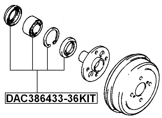 DAC386433-36KIT - REAR WHEEL BEARING REPAIR KIT 38X64X33X36