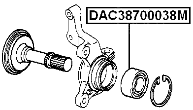 DAC38700038M - FRONT WHEEL BEARING 38X70X38