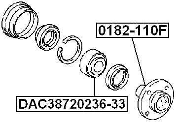 DAC38720236-33 - FRONT WHEEL BEARING 38X72X36X33