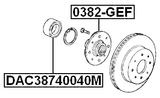 DAC38740040M - FRONT WHEEL BEARING 38X74X40