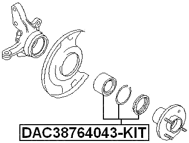 DAC38764043-KIT - FRONT WHEEL BEARING 38X76X40X43