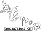 DAC38764043-KIT - FRONT WHEEL BEARING 38X76X40X43