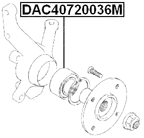 DAC40720036M - FRONT WHEEL BEARING 40X72X36