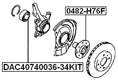 DAC40740036-34KIT - FRONT WHEEL BEARING 40X74X34X36