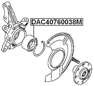 DAC40760038M - FRONT WHEEL BEARING 40X76X38
