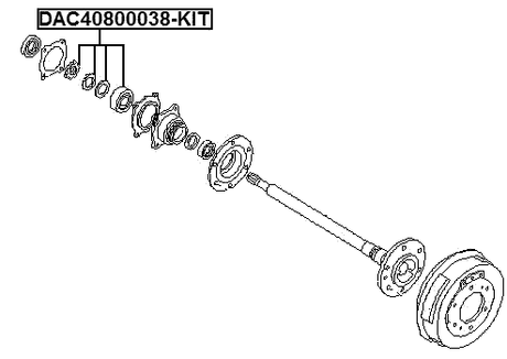 DAC40800038-KIT - REAR WHEEL BEARING REPAIR KIT 40X80X38
