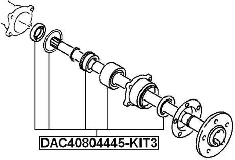 DAC40804445-KIT3 - REAR WHEEL BEARING REPAIR KIT 40X80X44X45