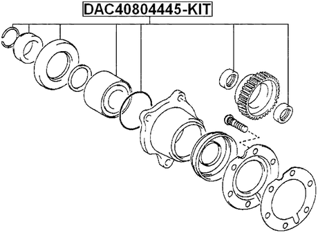 DAC40804445-KIT - REAR WHEEL BEARING REPAIR KIT 40X80X44X45