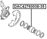 DAC42760038-35 - FRONT WHEEL BEARING 42X76X35X38