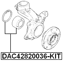 DAC42820036-KIT - FRONT WHEEL BEARING 42X82X36