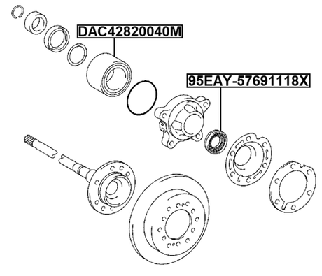 DAC42820040M - REAR WHEEL BEARING 42X82X40