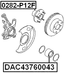 DAC43760043 - FRONT WHEEL BEARING 43X76X43